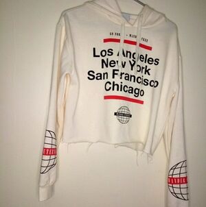 Mighty Fine ivory crop top Wander Eternal hoodie